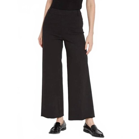 Lysse Erin High Waist Wide Leg Denim Black Pants Size Med - Picture 1 of 12